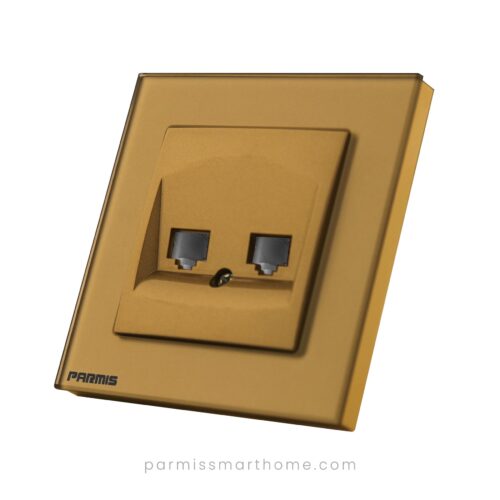 double telephone socket gold
