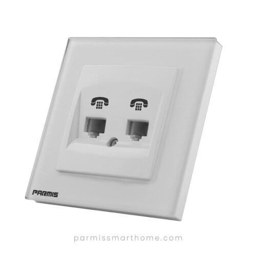 double telephone socket white