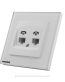 double telephone socket white